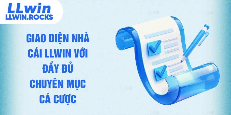 Giao diện nhà cái LLWIN với đầy đủ chuyên mục cá cược